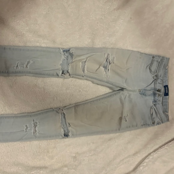 Skinny Ripped Jeans (White Wash) - Picture 2 of 3